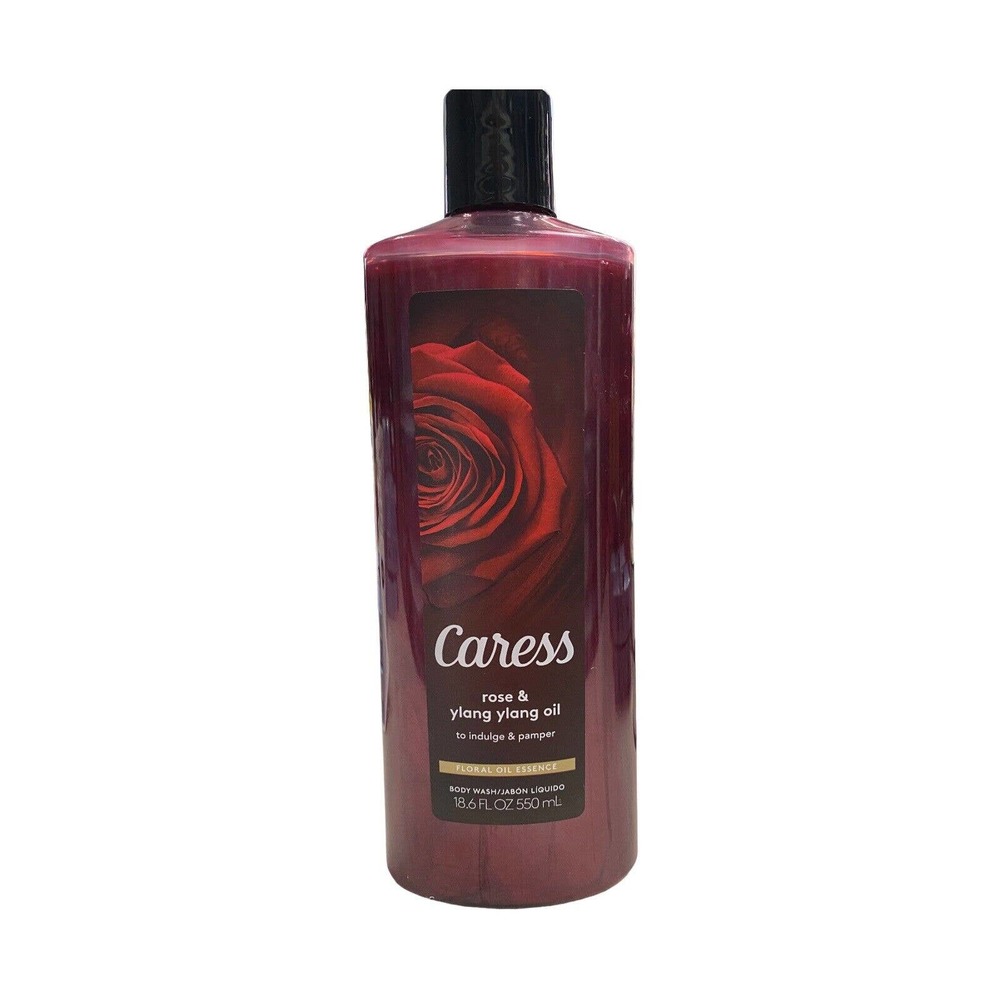 Caress Body Wash Rose and Ylang Ylang Oil Floral Essence 18.6 oz Indulge Pamper